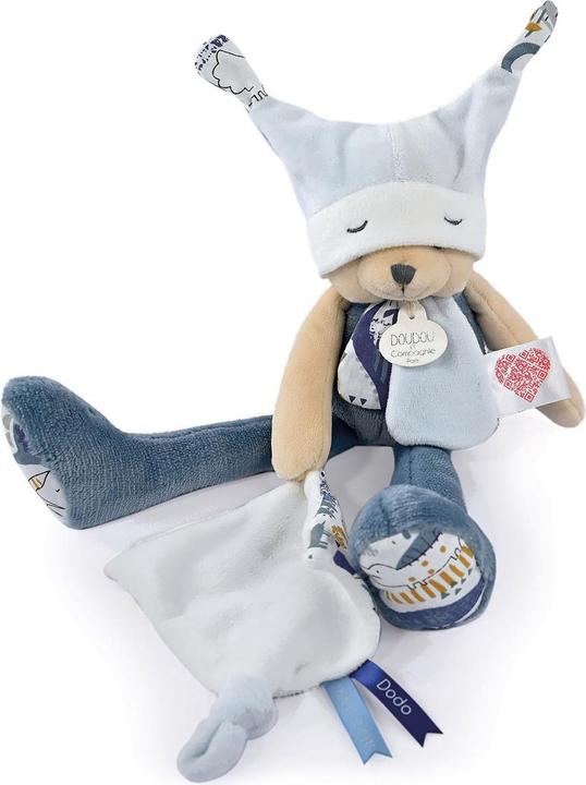 Image du produit Doudou et Compagnie Nounours avec doudou jour et nuit, bleu 35cm