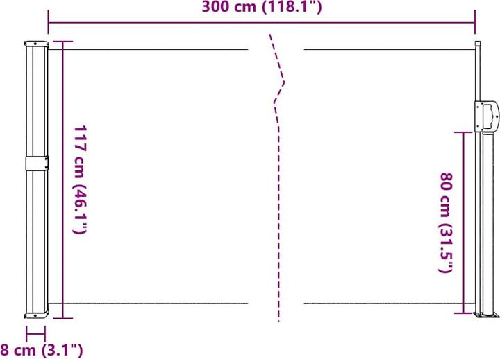 Actual product image VidaXL Extendable side awning (1.17 m)