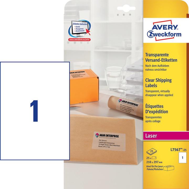 Actual product image Avery Dennison Etiketten Zweckform L7567