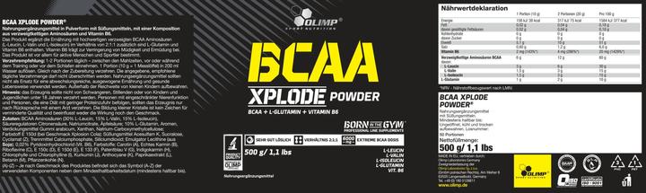 Nährwerte und Zutaten Olimp Sport Nutrition Bcaa Xplode (Cola, 10 Stk., 500 g)