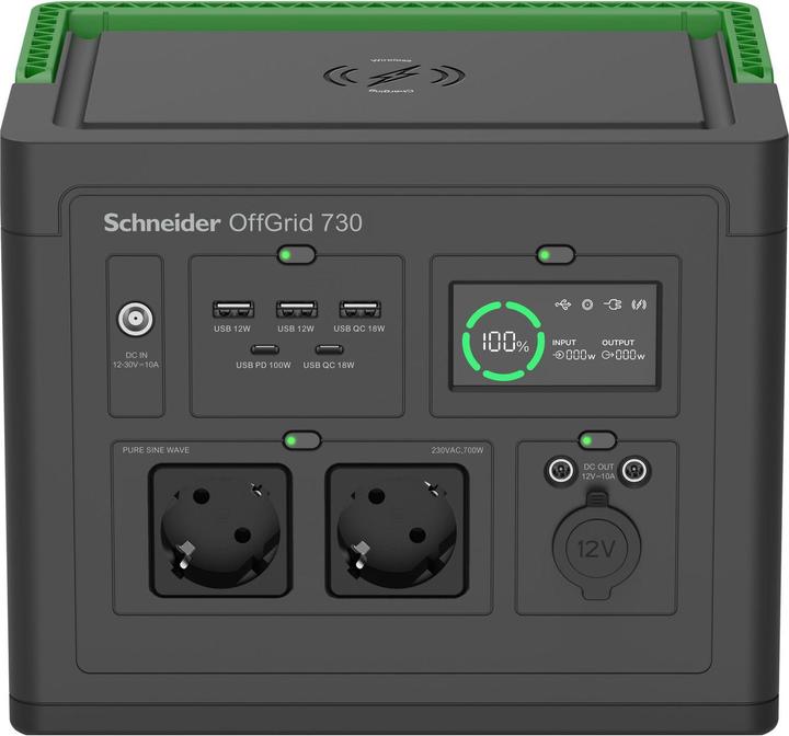 Actual product image APC Schneider OffGrid Portable Power Station 730 738Wh Lithium-ion 2 Schuko Sinewave (738 Wh, 6.40 kg)