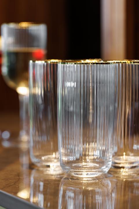 Produktbild Mikasa Sorrento Ridged Crystal Highball Glasses, Set of 4, 510ml (0.51 l, 4 x)