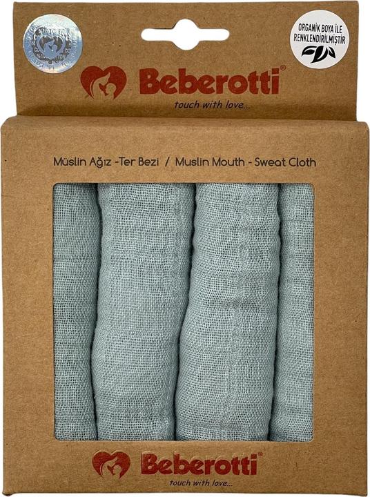 Produktbild Beberotti Organic 4er-Pack Baby Musselin-Waschlappen (25 cm, 25 cm)