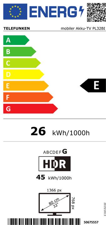 Energie-Label Telefunken PL32GI (32", LED, HD, 2024)