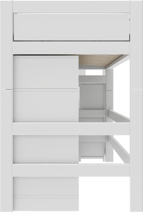 Image du produit Lifetime Kidsrooms ALL IN ONE KOMBO, Lit mi-hauteur avec bureau 152 Roulettes Sommier à lattes (102 x 257 cm)
