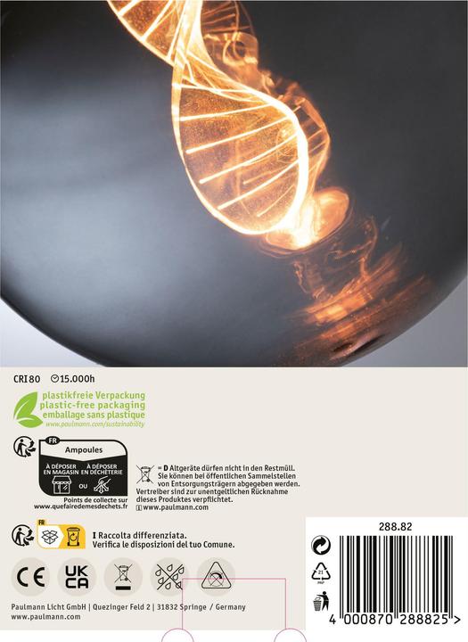 Actual product image Paulmann LED Globe Inner Glow Helix E27 (E27, 0.35 W, 90 lm, 1 x)