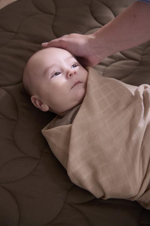 Actual product image Filibabba Muslin Swaddle Diaper 120x120 cm GOTS - Warm Grey (120 cm)