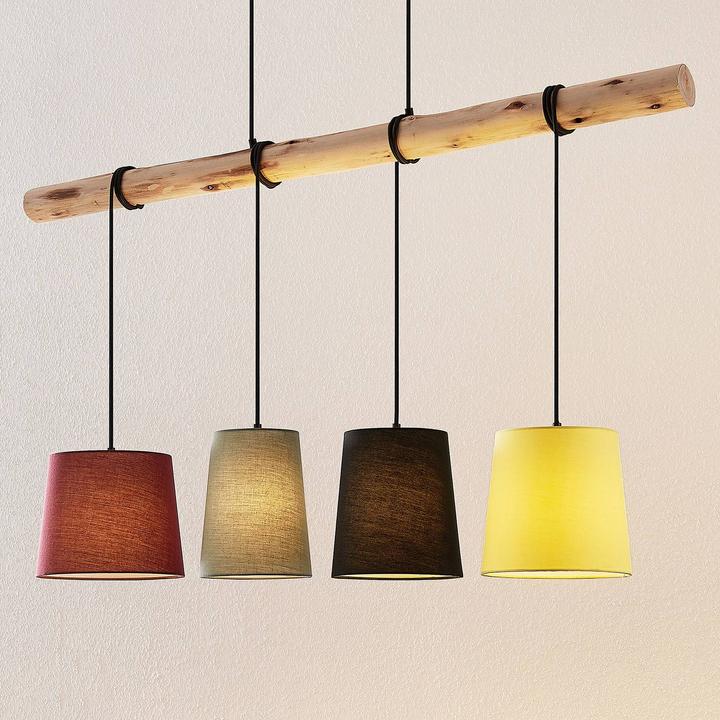Actual product image Lindby Moscow 4 pendant light Red/Grey/Black/Yellow (E27)