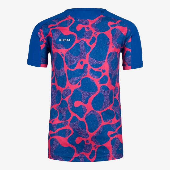 Actual product image Kipsta Kids football shirt short sleeve - Viralto Aqua blue/pink (6, 7, 8)