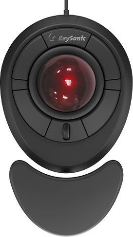 Actual product image KeySonic MSM KSM-6188T-B Corded trackball mouse black (Cable)