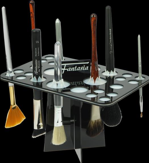 Actual product image Brush stand angular black for 26 brushes