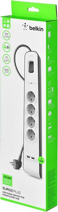 Image du produit Belkin BSV401VF2M (4 x, CEE 7/3, USB-A, 2 m)