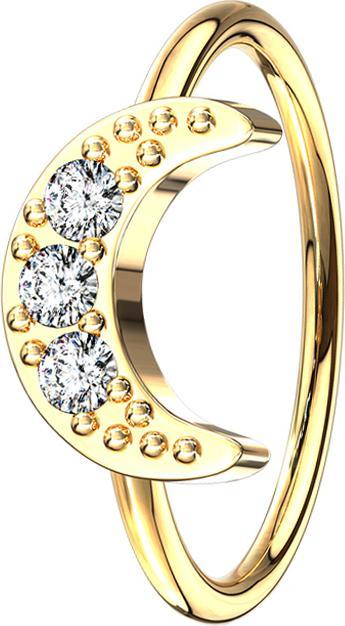 Produktbild Star Piercing Micro Piercing Ring 14k vergoldet Halbmond (Messing)
