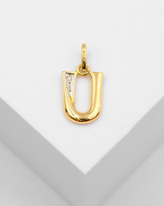 Actual product image Muau Letter (750, White gold, 18K yellow gold)