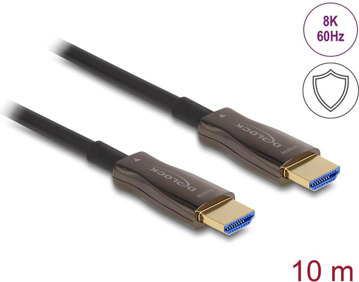 Delock Cavo HDMI ottico attivo con armatura metallica 8K 60 Hz 10 m (10 m, HDMI)