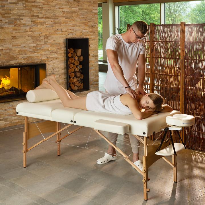 Actual product image tectake Ensemble de table de massage à 3 zones Somwang avec rembourrage de 7,5 cm d'épaisseur, rouleaux et c
