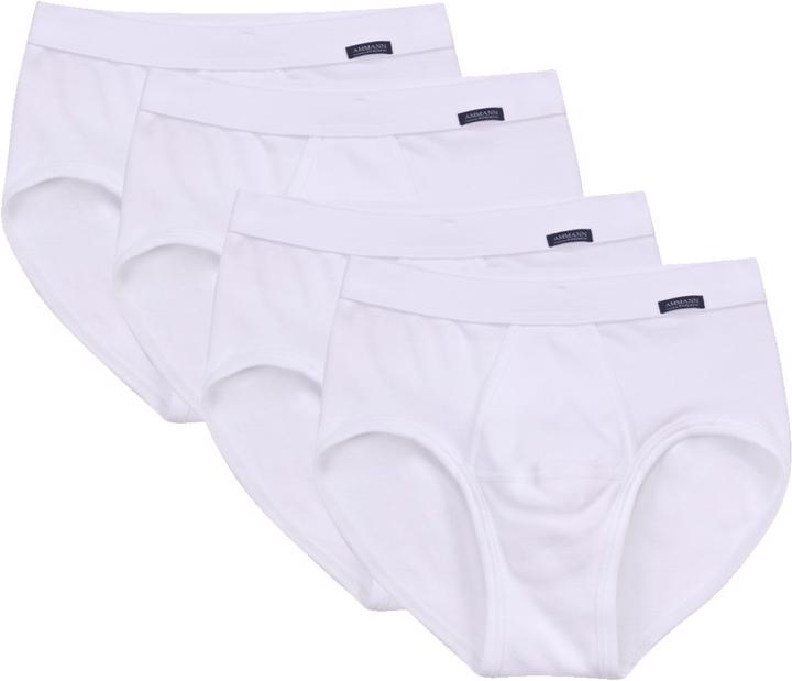 Image du produit Ammann Lot de 4 slips / caleçons à fines côtes en coton organique avec ouverture (L, paquet de 4)