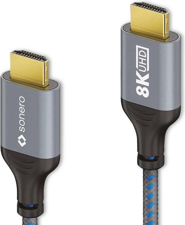 Actual product image Sonero HDMI cable, 8K60, grey/blue, 3 m (3 m, HDMI)