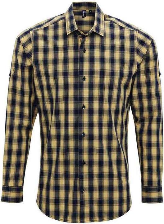 Actual product image Premier Mens Mulligan Checked Cotton Long-Sleeved Shirt (L)