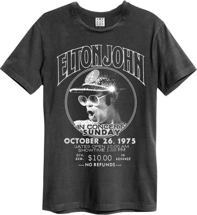 Actual product image Amplified Unisex Adult Live In Concert Elton John T-Shirt (L)