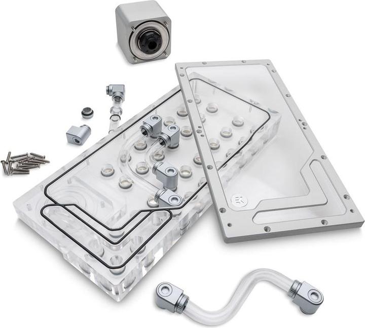 Actual product image EKWB EK-QuantumX Loophole Distroplate D5 PWM - silver