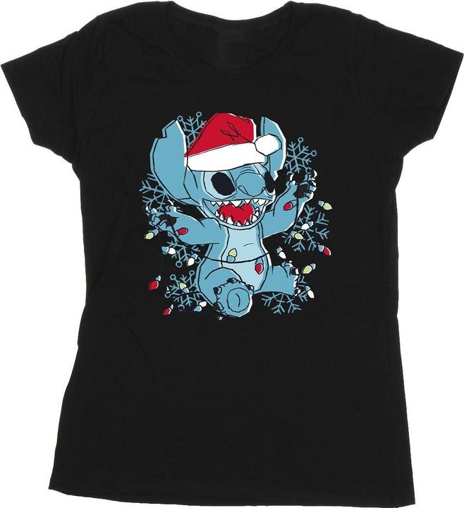 Produktbild Disney Lilo And Stitch Christmas Lights Sketch TShirt (XL)