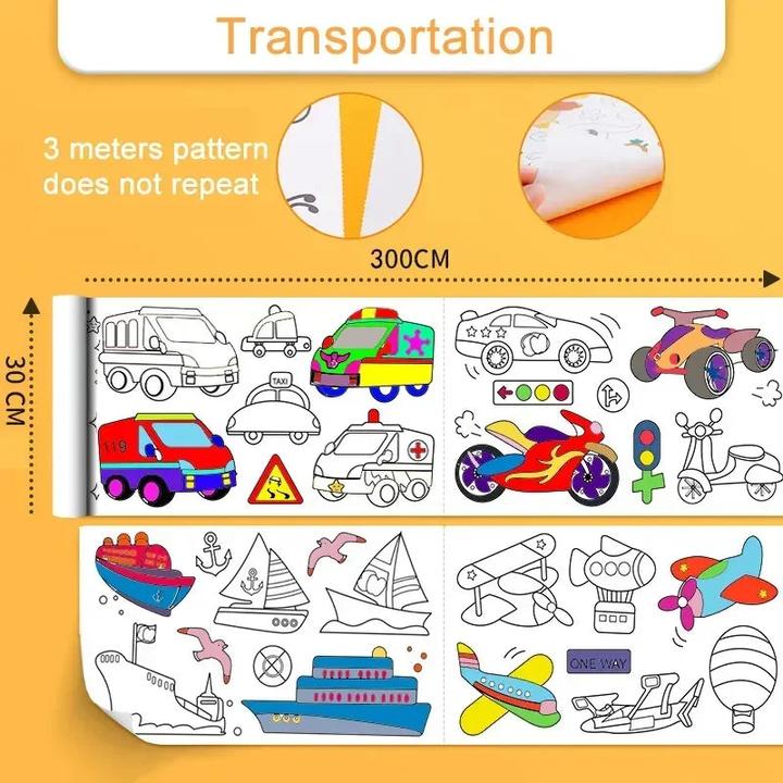 Actual product image Activity Board Kids drawing roll sticky paint filling paper graffiti scroll colouring paper roll for kids