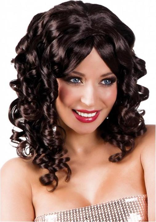 Image du produit Boland Perruque Cocktail noir cheveux mi-longs, bouclés, dan box