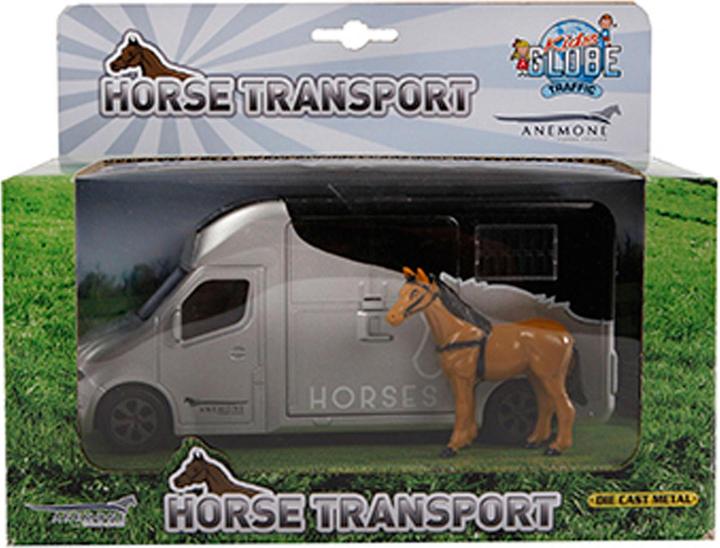 Actual product image Kids Globe Farming Die cast horse carriage with light and tone gray