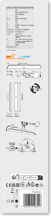 Actual product image Ledvance Linear LED Swivel Mobile Sensor (300 lm)