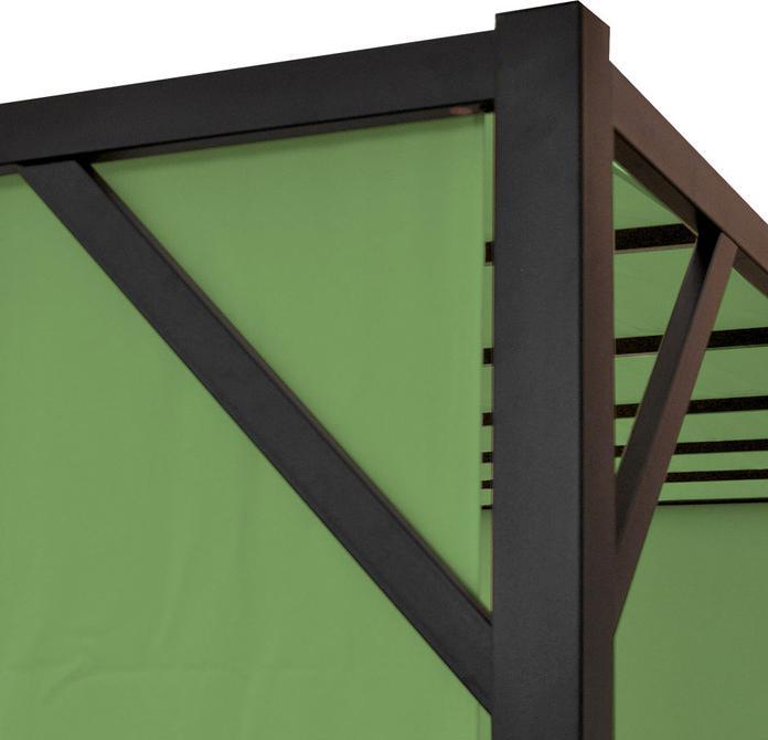 Actual product image Swisshandel24 Pergola Baia, garden pavilion terrace roofing, sturdy 6cm steel frame + sliding roof green (305 cm, 405 cm)