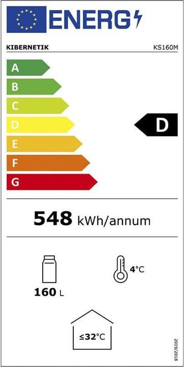 Label énergétique Kibernetik Gastrokühlschrank KS160M (160 l)
