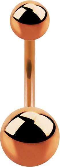 Produktbild Star Piercing Banane rosegold mit zwei Kugeln (Chirurgenstahl 316L, ohne Messing)
