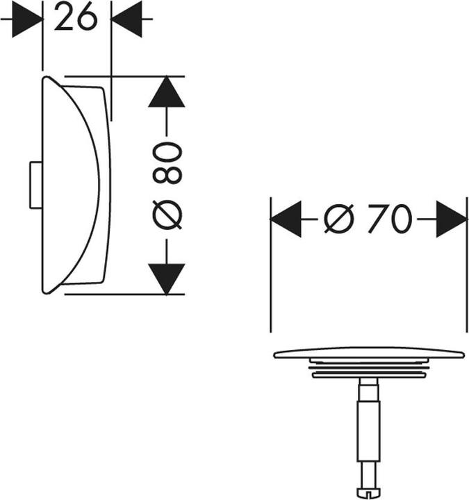 Actual product image hansgrohe HG ready-mounted set FLEXAPLUS waste and overflow set chrome