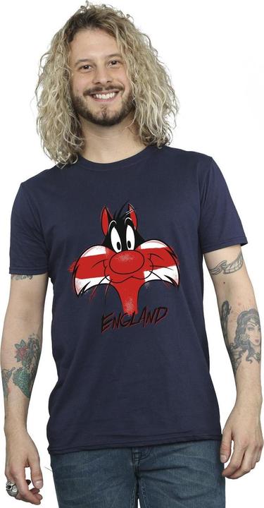 Actual product image Looney Tunes Mens Sylvester England Face T-Shirt (L)
