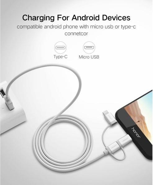 Actual product image Ugreen 3-in-1 USB2.0-A Multifunction Cable (1.50 m, USB 2.0)