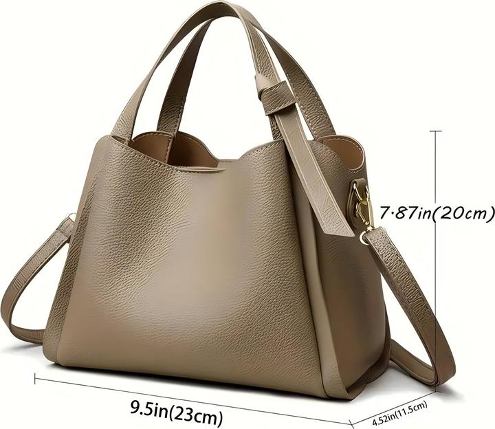 Actual product image Only-Bags.Store Chic Solid Colour Bucket Bag - Versatile crossbody & shoulder handbag with adjustable strap