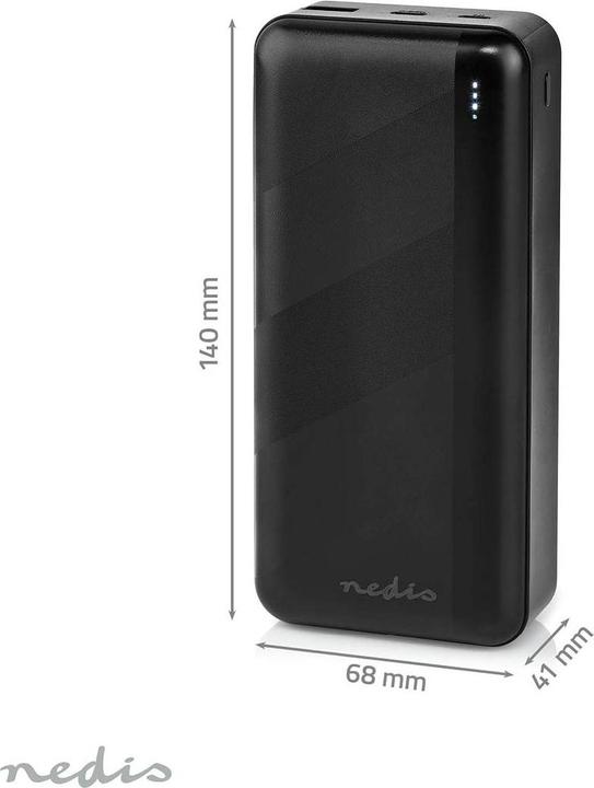 Produktbild Nedis powerbank | 32000 mAh | 2.4 / 3.0 / 3.25 A | Anzahl der Ausgänge: 2 | Ausgangsanschluss: 1x US (32000 mAh, 65 W, 65 Wh)