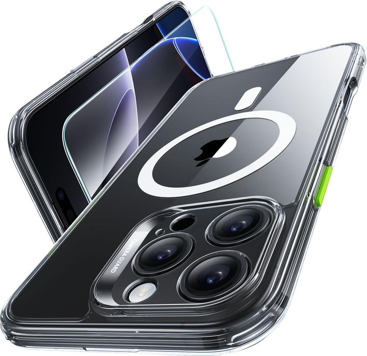 Actual product image ESR Classic Hybrid Halolock MagSafe Case + Tempered Glass for iPhone 16 Pro Max - Clear (Apple iPhone 16 Pro Max)
