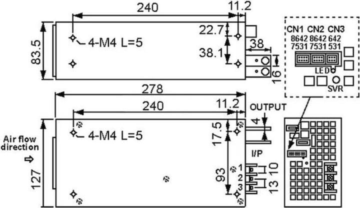 Actual product image MeanWell AC/DC power supply module closed (1536 W)