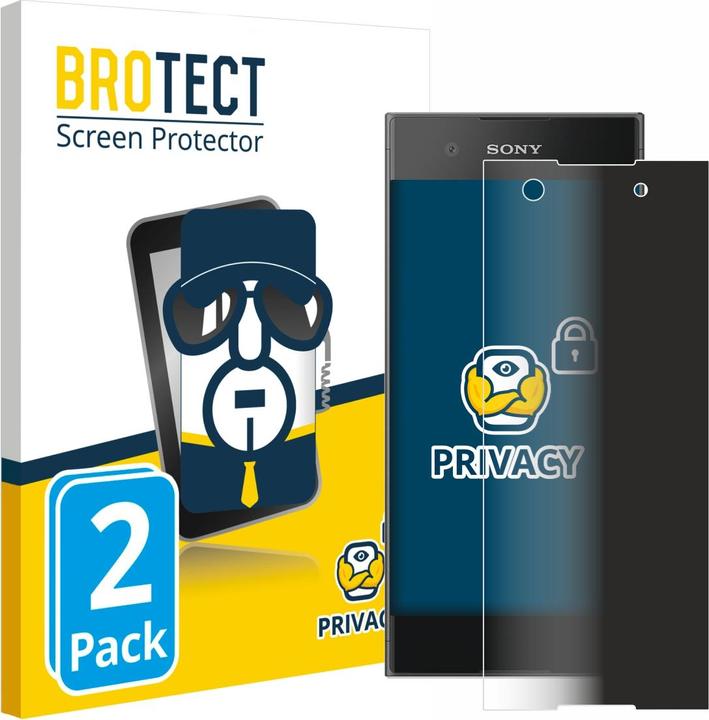 Produktbild BROTECT Sichtschutzfolie Anti-Spy Privacy Folie Blaulicht-Schutz (2 Stück, Sony Xperia XA1)
