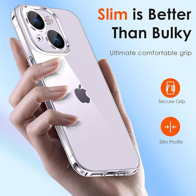 Produktbild Ivoler Set 3 in 1 Hülle für iPhone 14 6.1 Zoll - 1 Handyhülle mit 2 Stück Panzer Schutz Glas -Anti V (Apple iPhone 14)