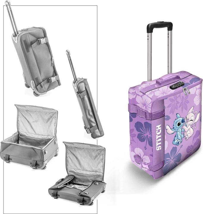 Actual product image Karactermania Foldable Cabin Suitcase Stitch & Angel