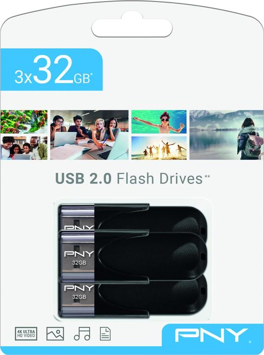 Produktbild PNY USB Drive Attaché 4 32GB FD32GATT4 USB 2.0 triple pack (32 GB, USB-A)