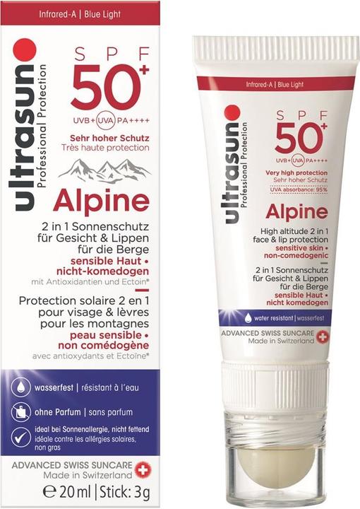 Produktbild Ultrasun Alpine (Sonnencreme Gesicht, Sonnenstick, SPF 50+, 20 ml, 40 g)