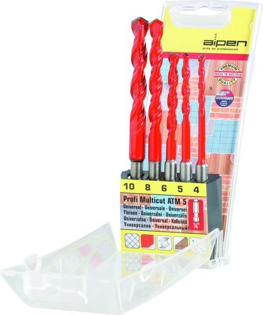 Image du produit Alpen Jeu de forets hélicoïdaux Multicut (6 mm, 10 mm, 5 mm, 8 mm, 4 mm)