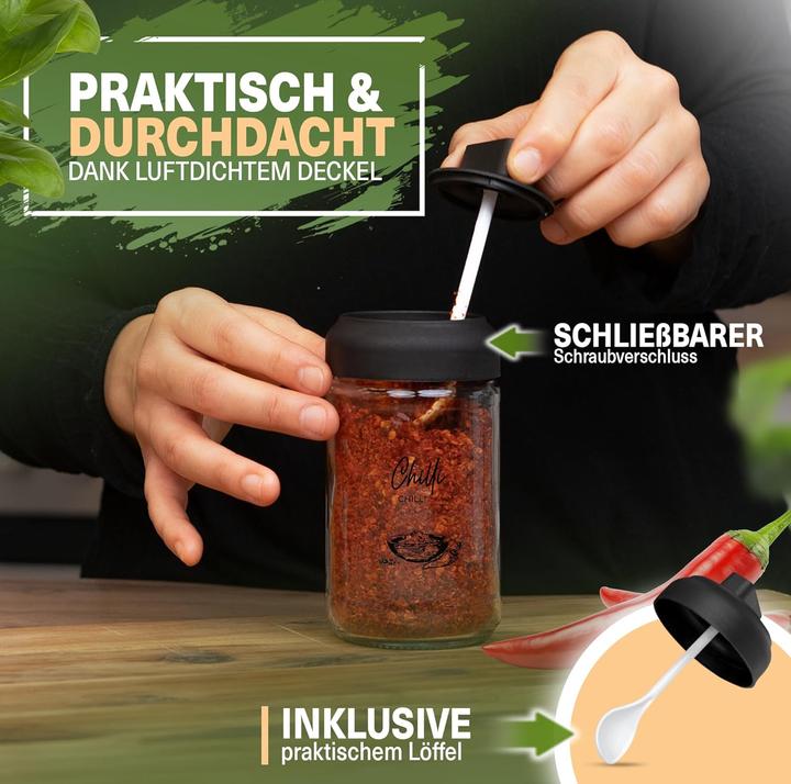 Actual product image Viwares 9-teiliges Gewürzgläser Set