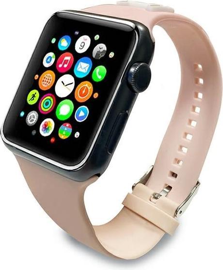 Immagine prodotto Karl Lagerfeld KLAWMSLCP Cinturino Apple Watch 38/40 / 41 mm rosa / cinturino rosa Silicone Choupette Heads (38 mm, 40 mm, Silicone)
