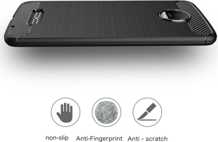 Actual product image Screenguard Lenovo Moto Z Cover Carbon Brushed Soft TPU (Motorola Moto Z)