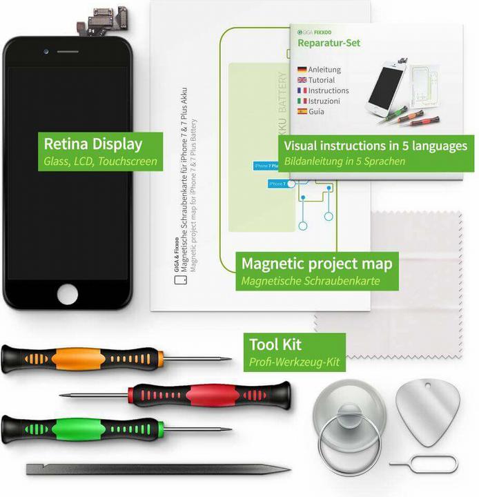 Produktbild Giga Fixxoo Display Komplettset (Display, iPhone 8+)